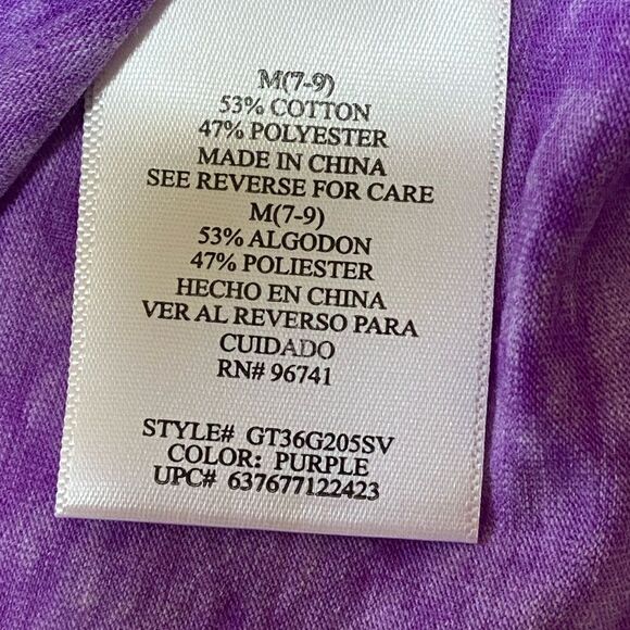 Rocker Girl All Access Women’s Purple Semi Sheer Bony Finger Peace Sign Shirt - Picture 8 of 9